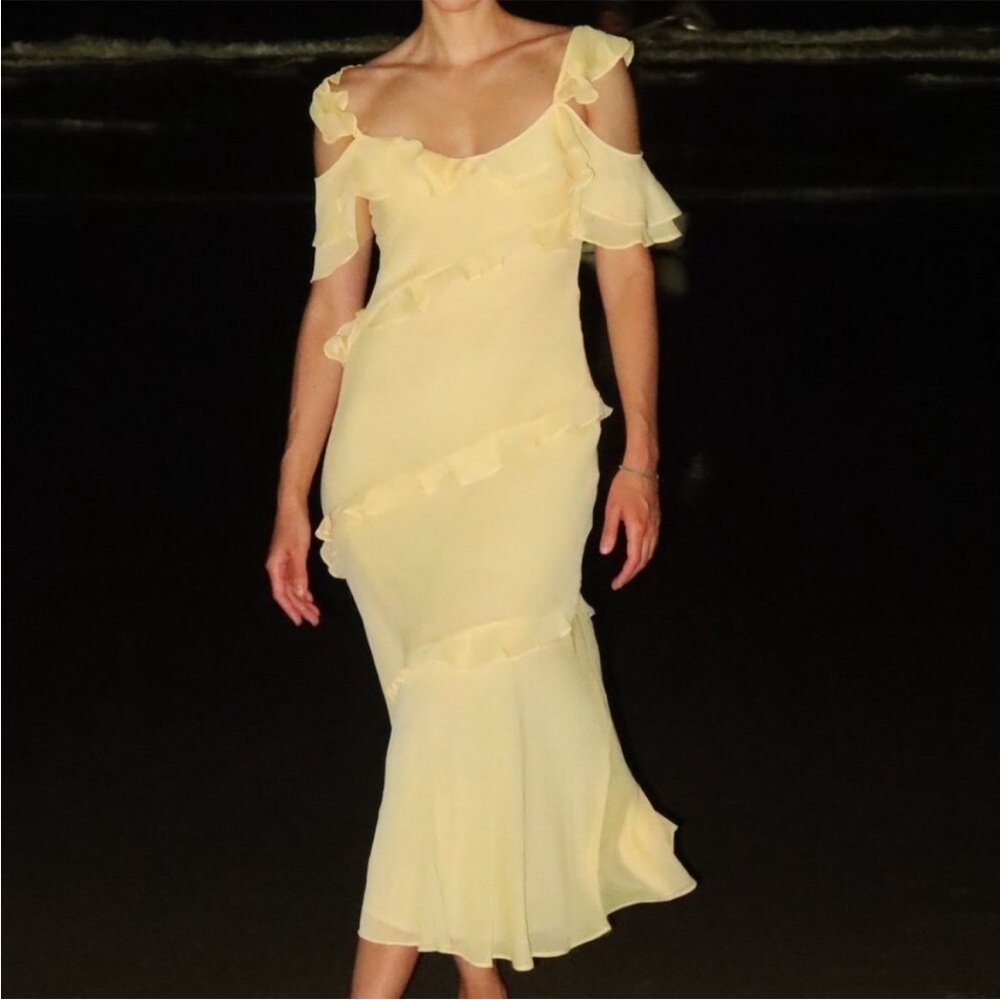 ZARA RUFFLED COMBINATION DRESS - Picture 2 of 16